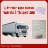 Giấy Phép Kinh Doanh Vận Tải Ô Tô Lạng Sơn