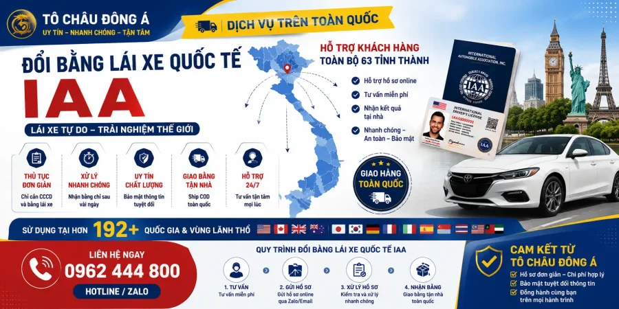 đổi bằng lái xe quốc tế iaa