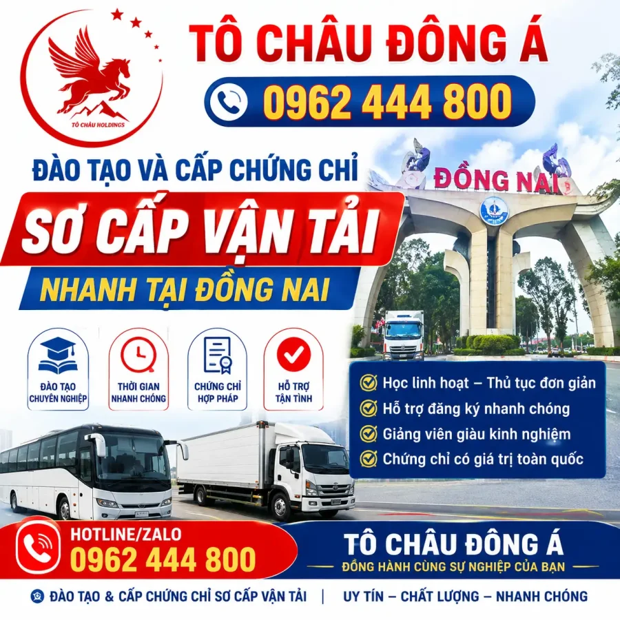 Đào Tạo Và Cấp Chứng Chỉ Sơ Cấp Vận Tải Nhanh Tại Đồng Nai