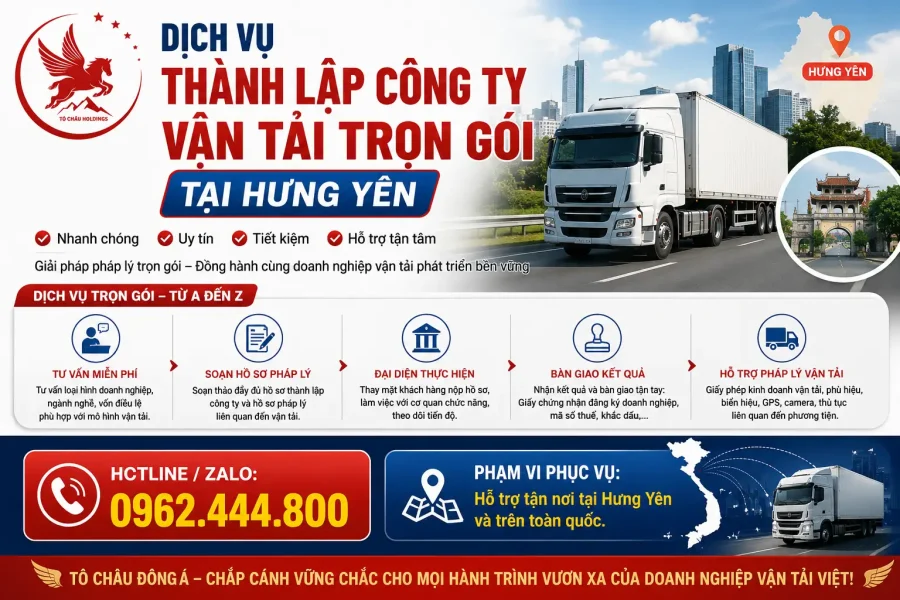 Dịch Vụ Thành Lập Công Ty Vận Tải Trọn Gói Tại Hưng Yên