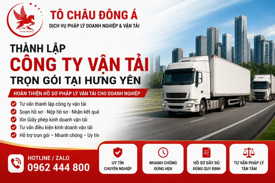 Dịch Vụ Thành Lập Công Ty Vận Tải Trọn Gói Tại Hưng Yên